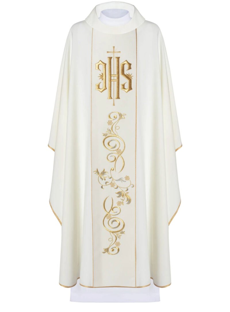Ecru Embroidered Chasuble W7126