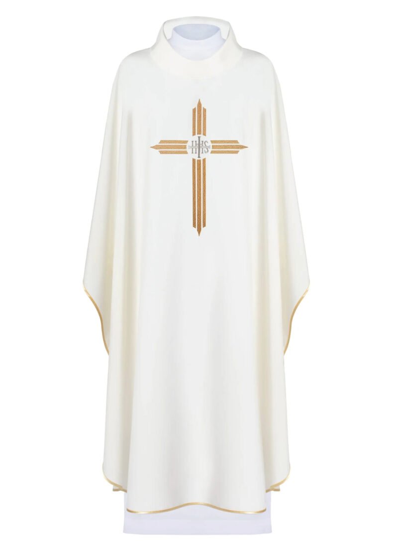 Ecru Embroidered Chasuble W7128