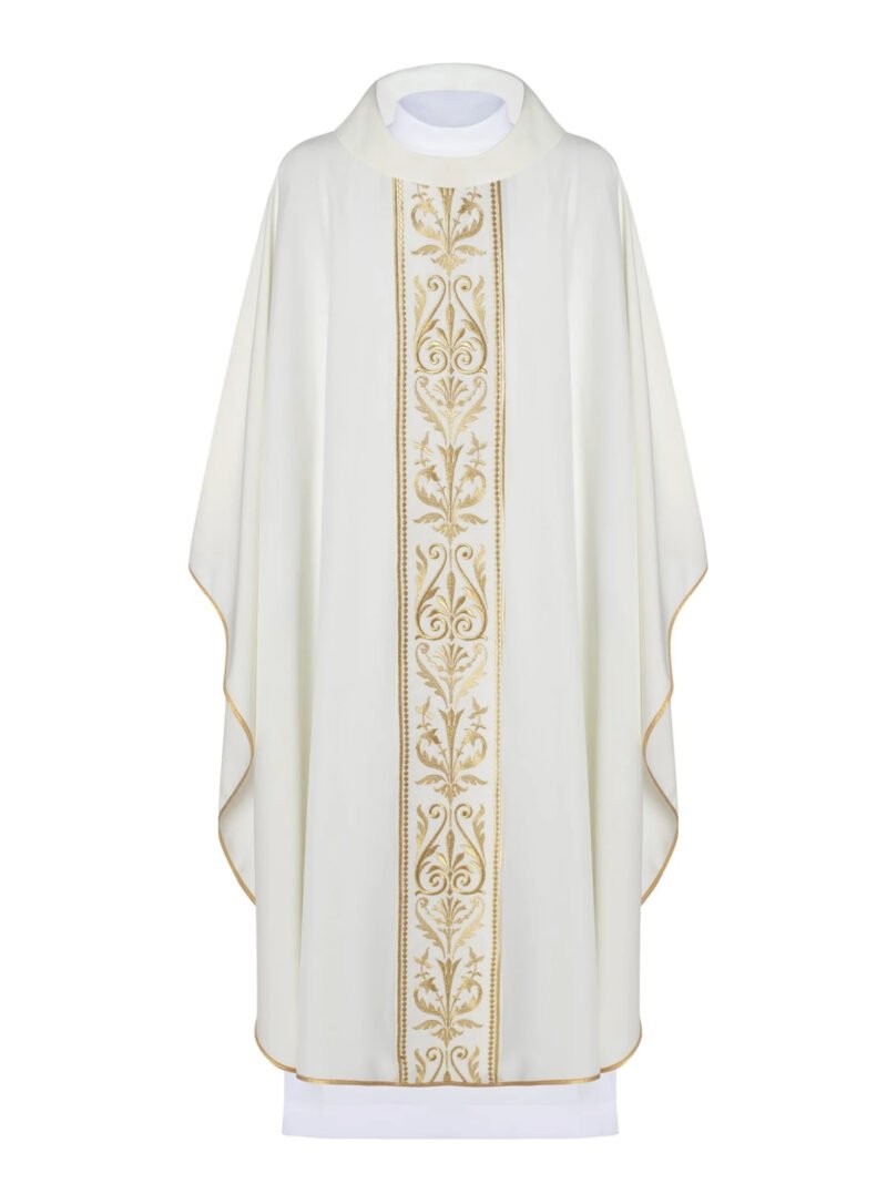 Ecru Embroidered Chasuble W7133