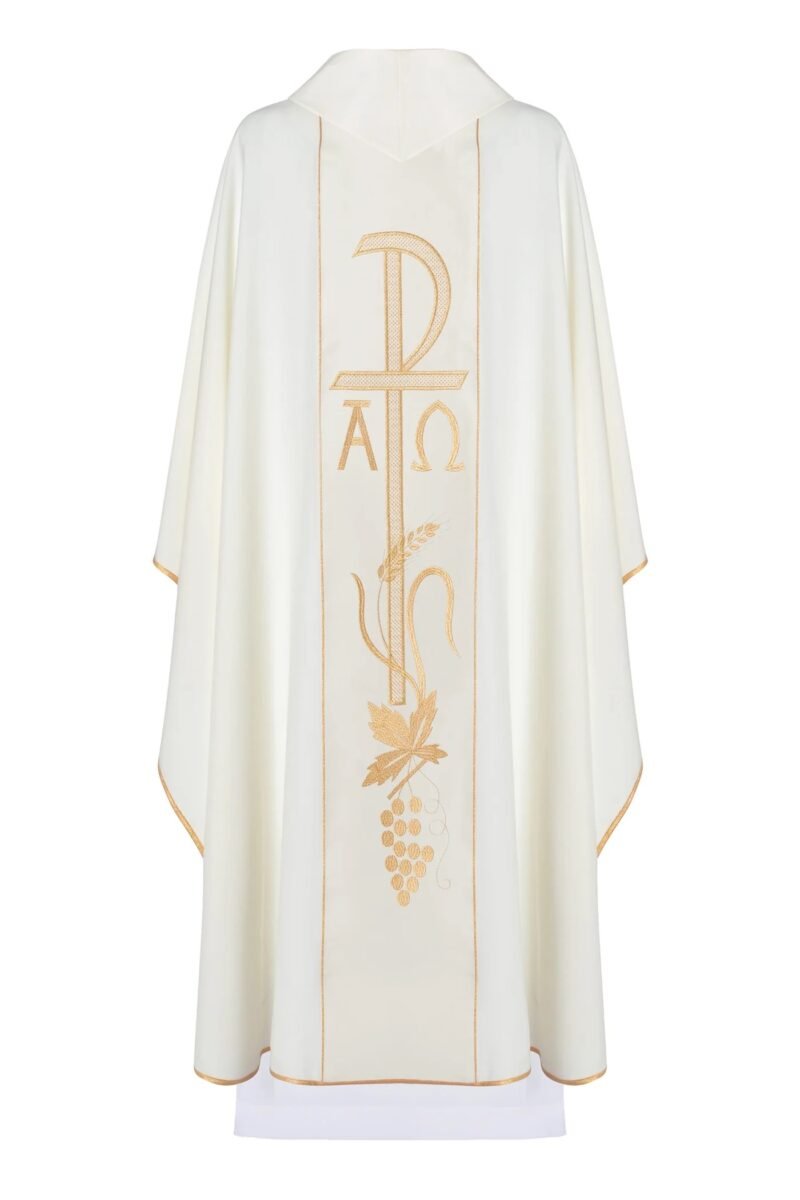 Ecru Embroidered Chasuble W71341