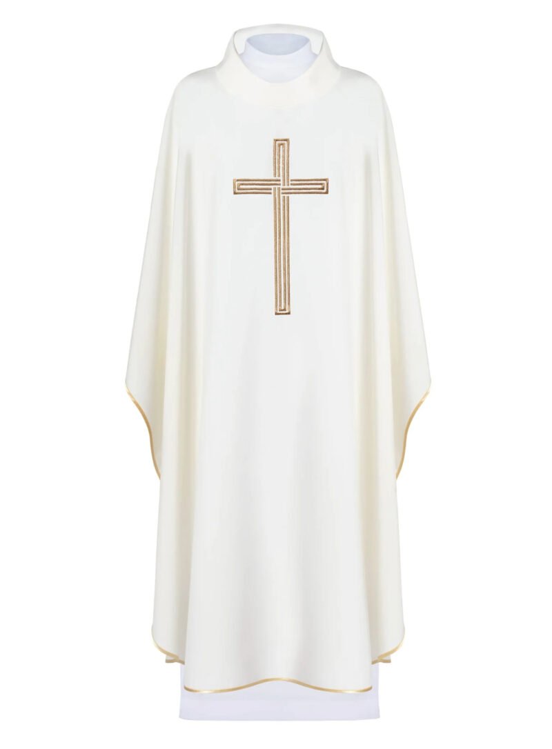 Ecru Embroidered Chasuble W7138