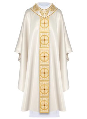 Ecru Embroidered Chasuble W7140