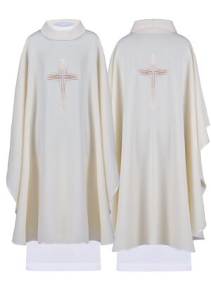 Ecru Embroidered Chasuble W7145