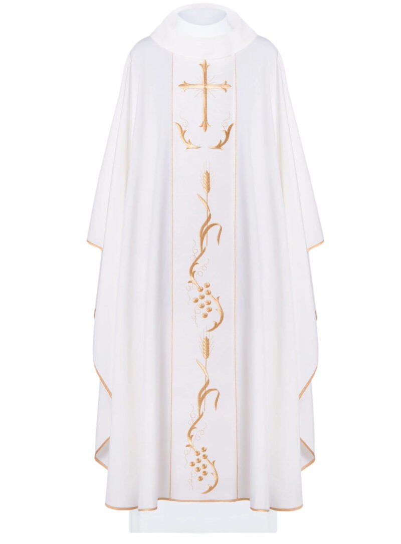 Ecru Embroidered Chasuble W7146