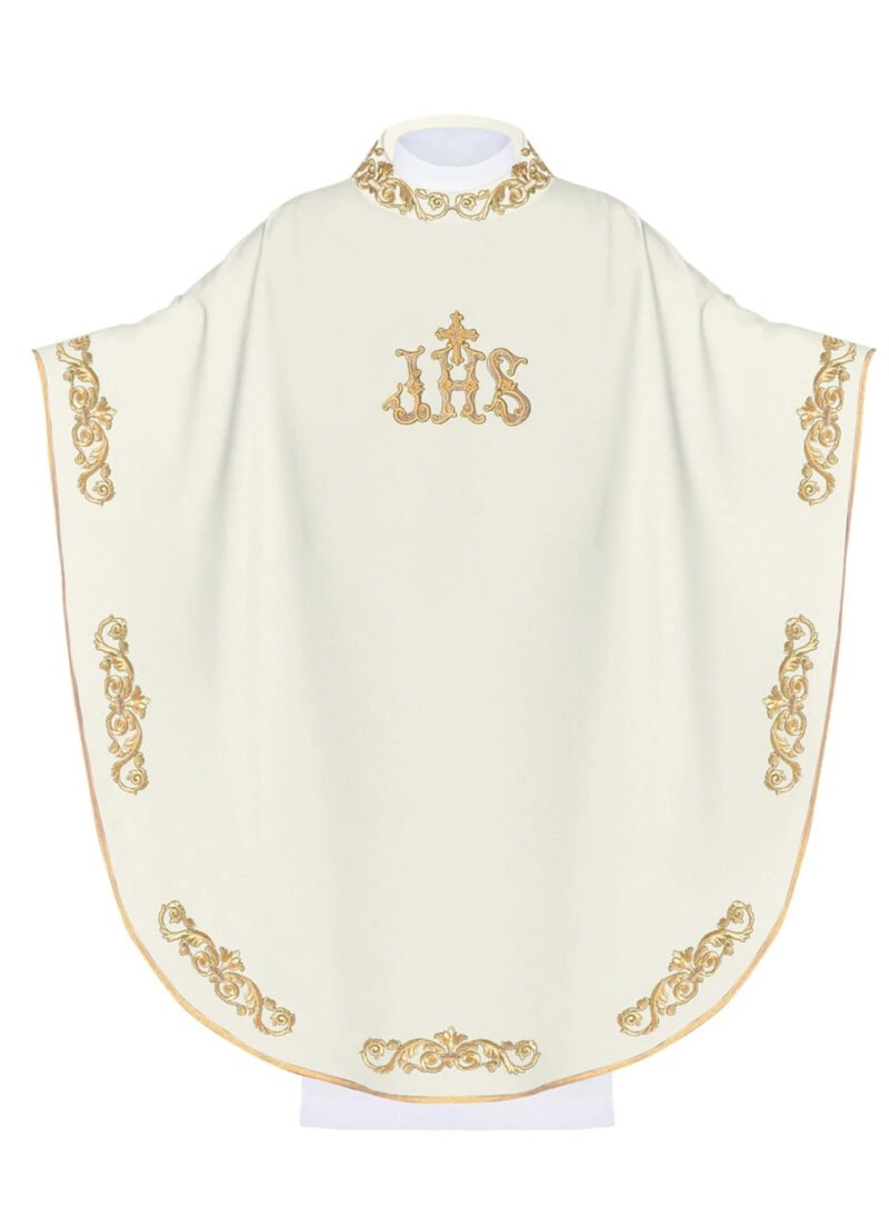 Ecru Embroidered Chasuble W7148