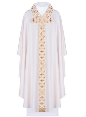 Ecru Embroidered Chasuble W7149