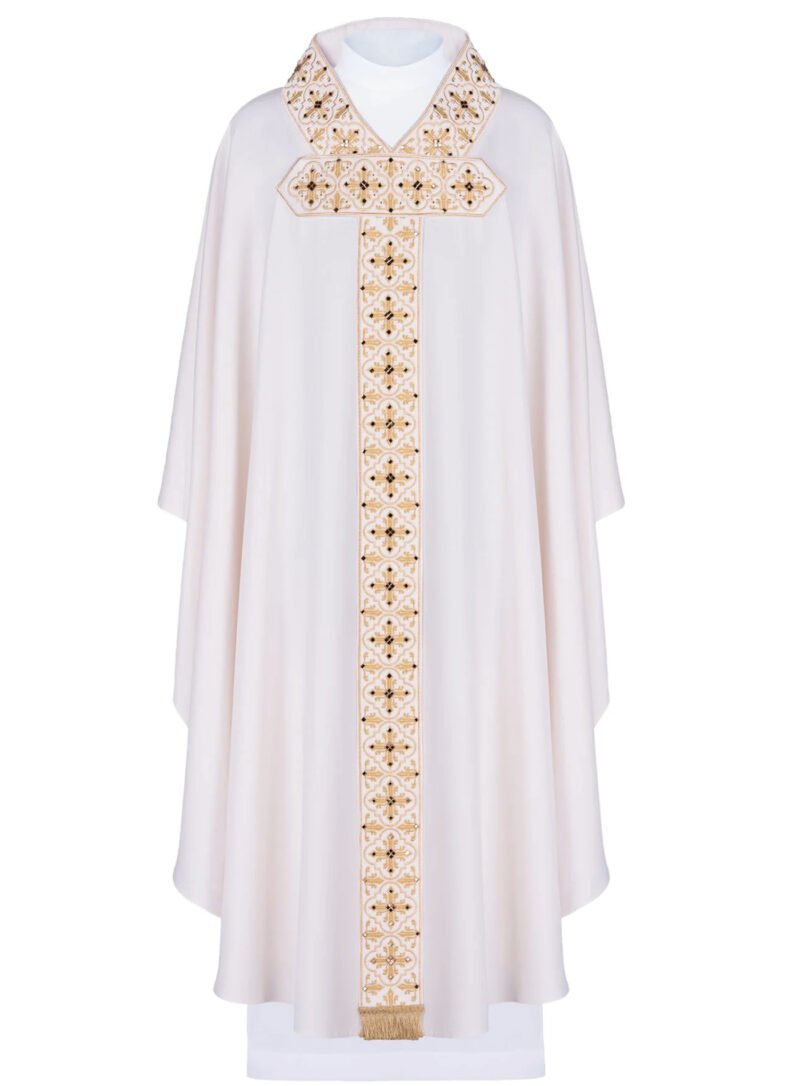 Ecru Embroidered Chasuble W7149