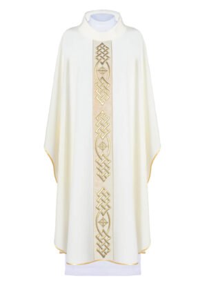 Ecru Embroidered Chasuble W7155