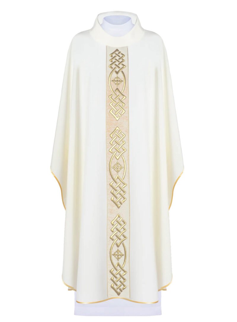 Ecru Embroidered Chasuble W7155