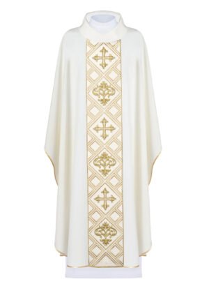 Ecru Embroidered Chasuble W7156