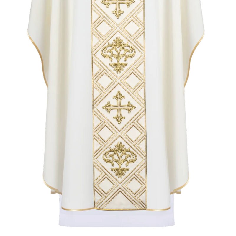 Ecru Embroidered Chasuble W71562