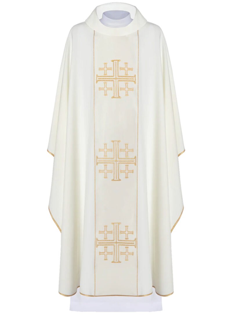 Ecru Embroidered Chasuble W7157