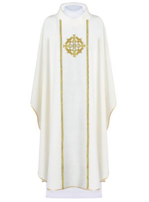 Ecru Embroidered Chasuble W7158