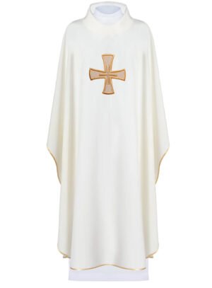 Ecru Embroidered Chasuble W7159
