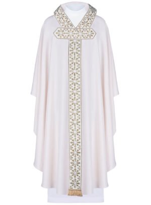 Ecru Embroidered Chasuble W7160
