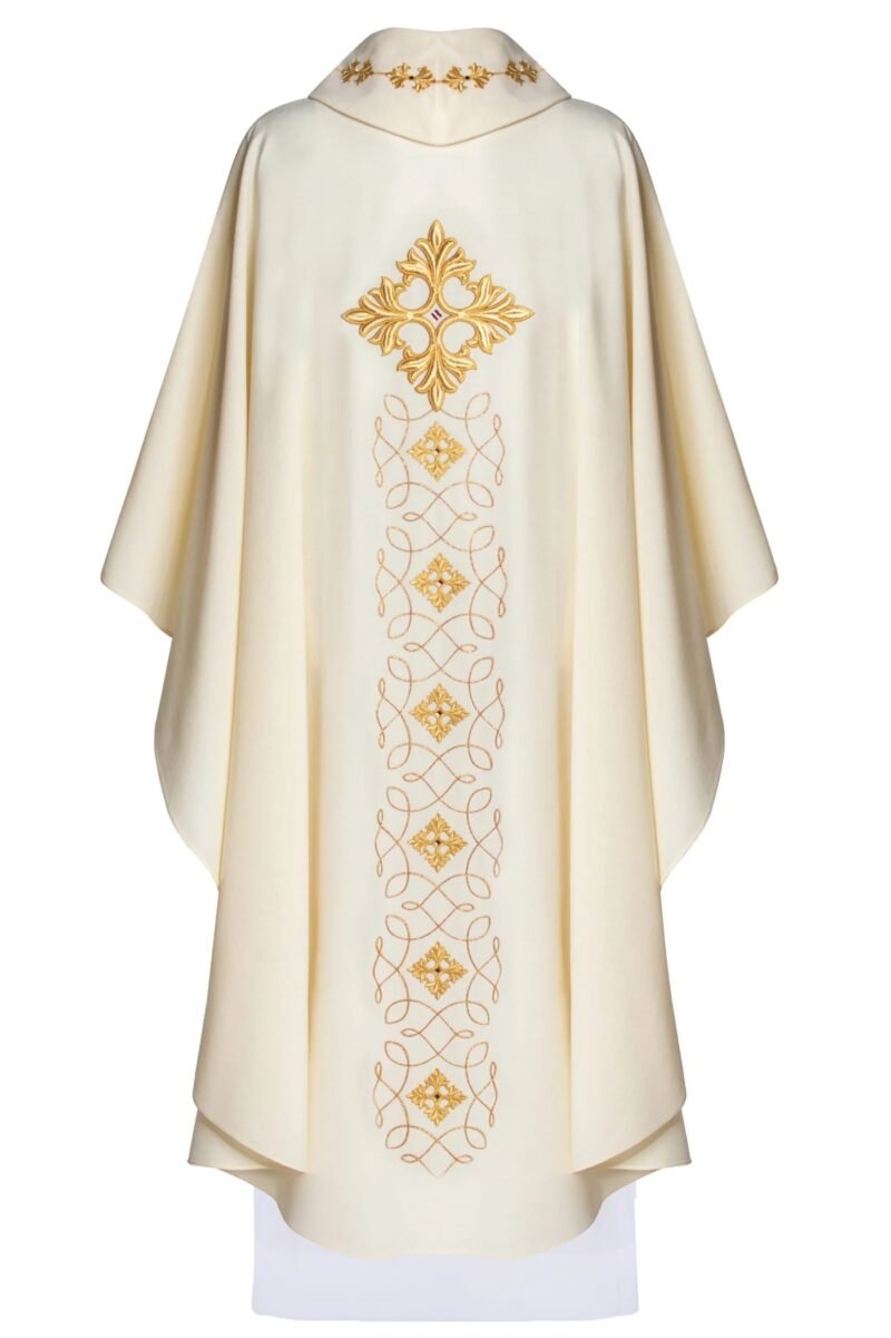 Ecru Embroidered Chasuble W71631