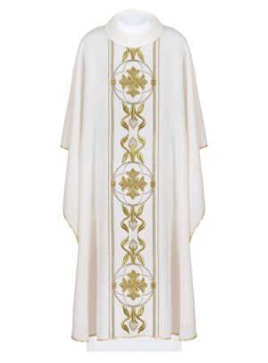 Ecru Embroidered Chasuble W7165