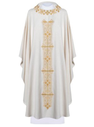 Ecru Embroidered Chasuble W7168