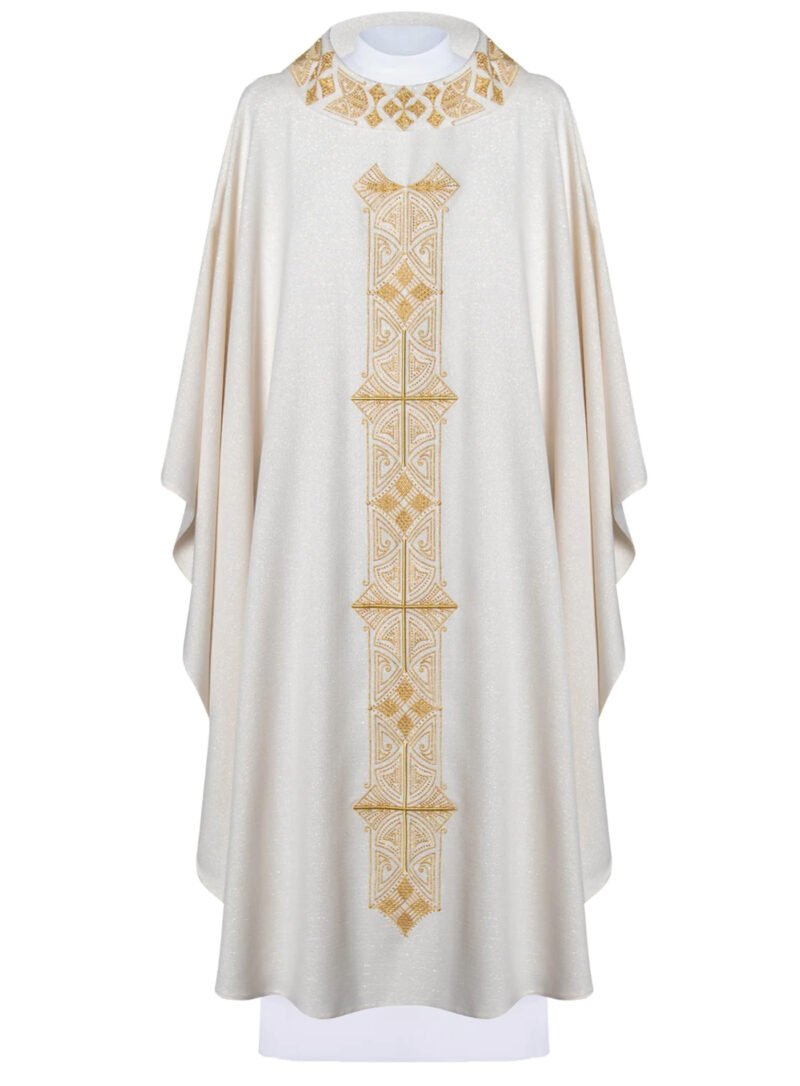 Ecru Embroidered Chasuble W7168