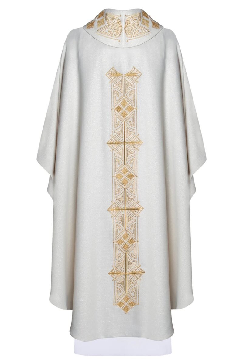 Ecru Embroidered Chasuble W71681
