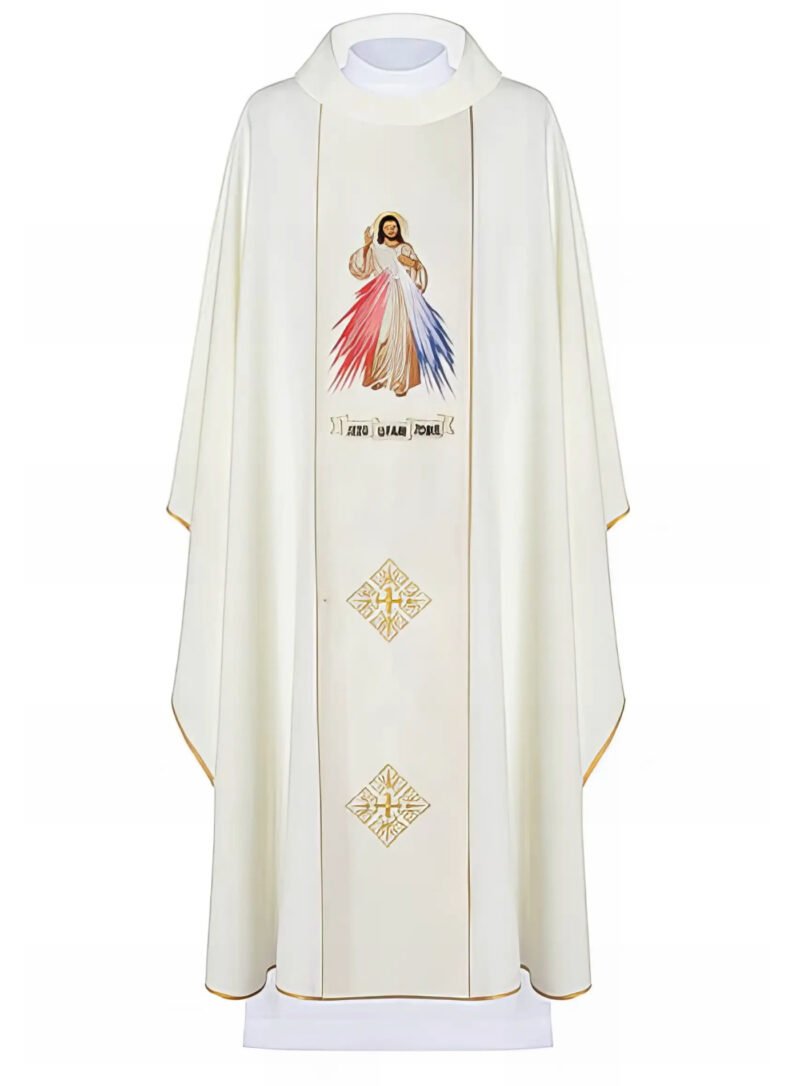 Ecru Embroidered Chasuble W7170