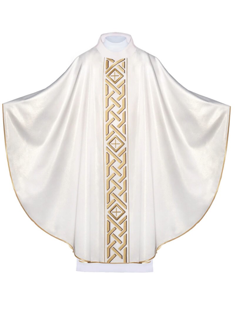 Ecru Embroidered Chasuble W7173