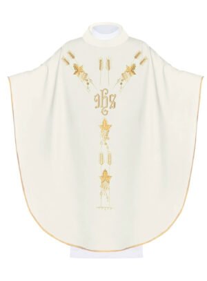 Ecru Embroidered Chasuble W7174