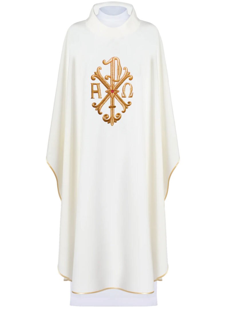 Ecru Embroidered Chasuble W7177