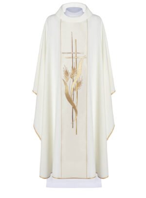 Ecru Embroidered Chasuble W7178