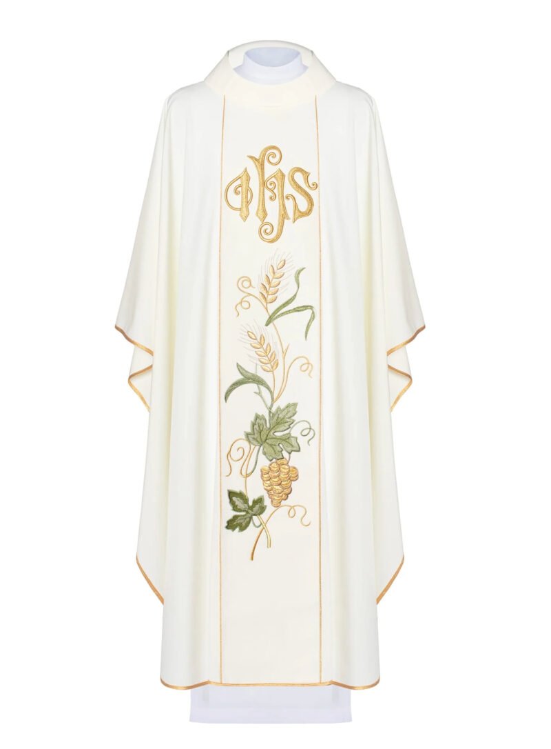 Ecru Embroidered Chasuble W7179