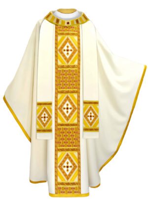Ecru Embroidered Chasuble W7180