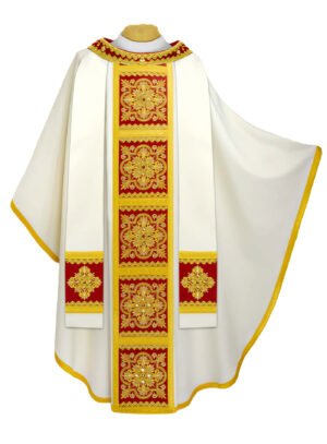 Ecru Embroidered Chasuble W7182