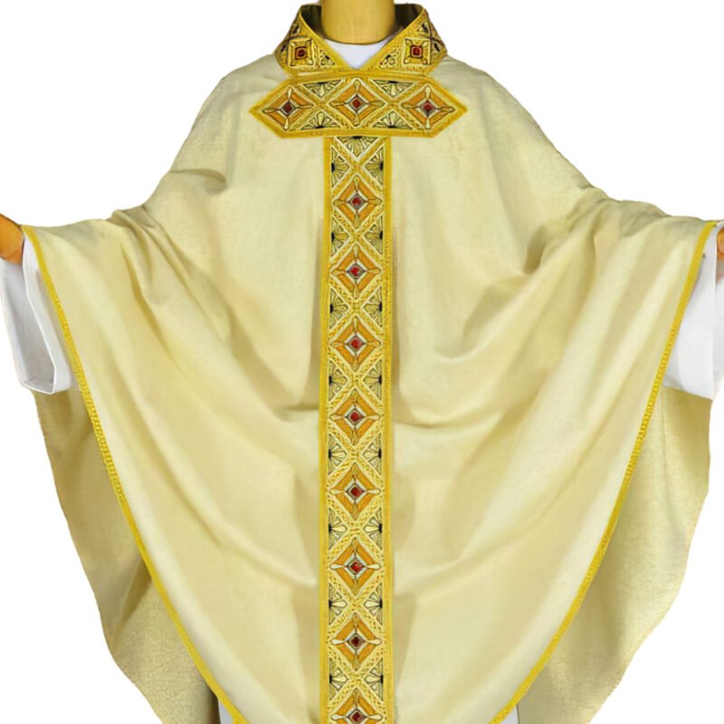 Ecru Embroidered Chasuble W71831