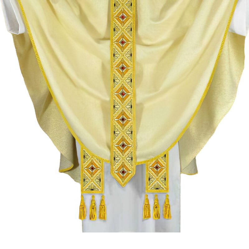 Ecru Embroidered Chasuble W71832