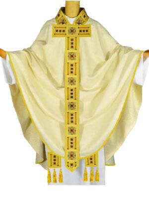 Ecru Embroidered Chasuble W7184