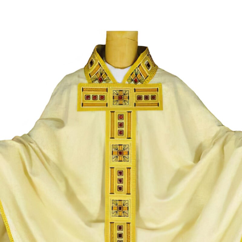 Ecru Embroidered Chasuble W71841