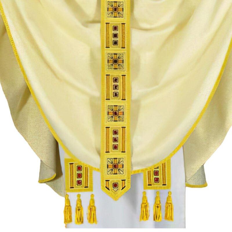 Ecru Embroidered Chasuble W71842