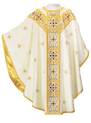 Ecru Embroidered Chasuble W7185