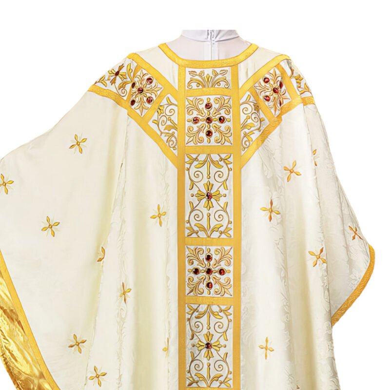 Ecru Embroidered Chasuble W71851