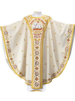 Ecru Embroidered Chasuble W7186