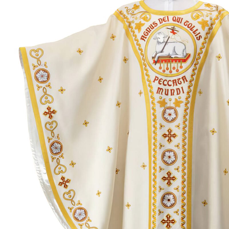 Ecru Embroidered Chasuble W71861