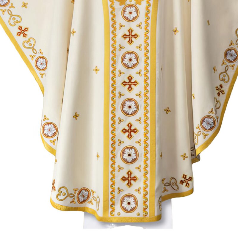 Ecru Embroidered Chasuble W71864