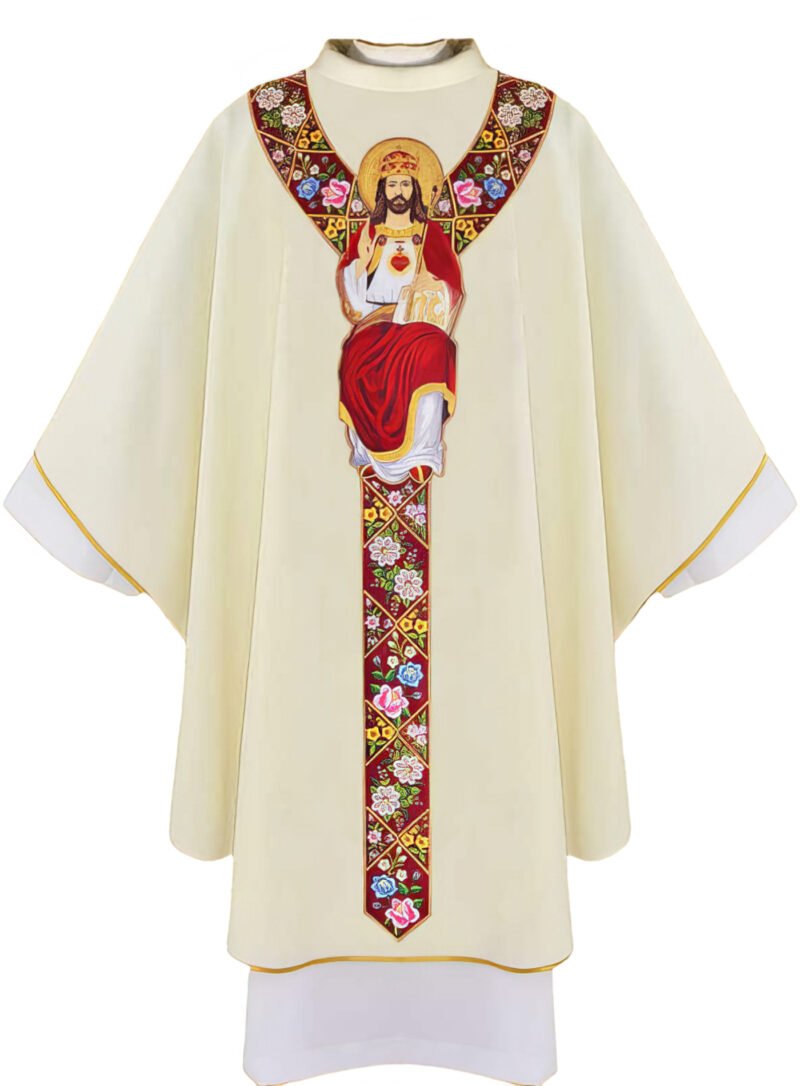 Ecru Embroidered Chasuble W7187