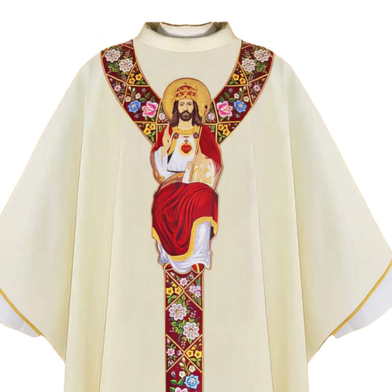 Ecru Embroidered Chasuble W71871