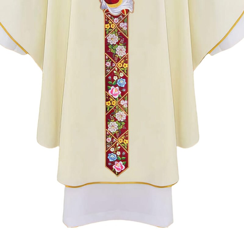 Ecru Embroidered Chasuble W71872