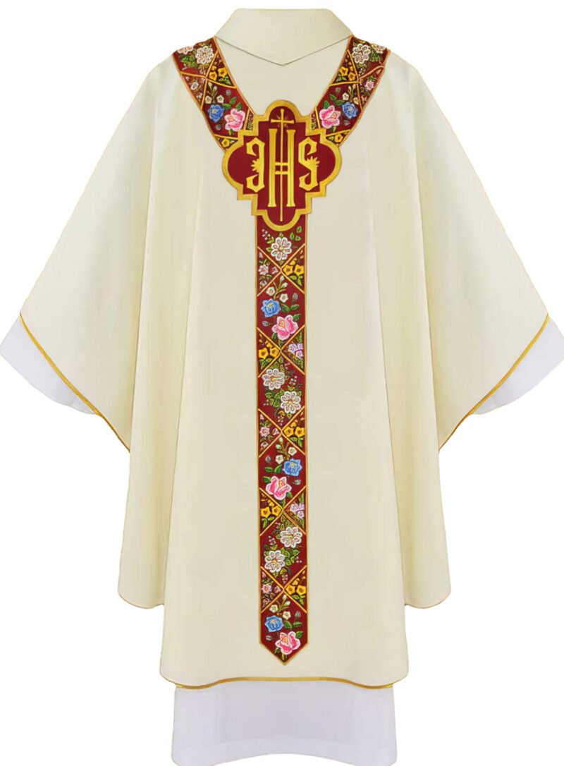 Ecru Embroidered Chasuble W71873