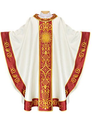 Ecru Embroidered Chasuble W7188