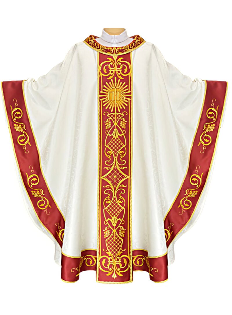Ecru Embroidered Chasuble W7188