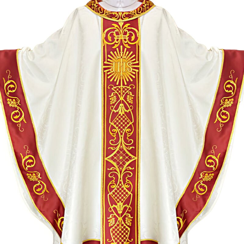 Ecru Embroidered Chasuble W71881