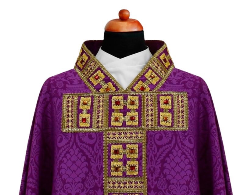 Purple Embroidered Chasuble FE90031